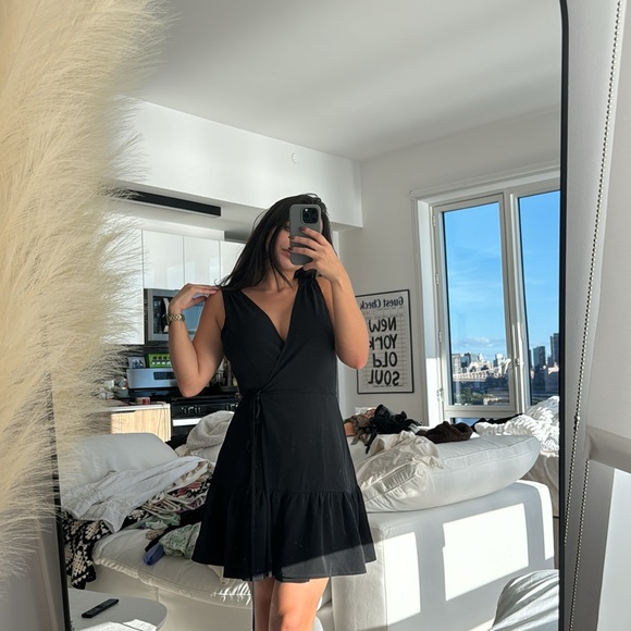 Aqua ruffle front tie dress - Picture 4 of 4